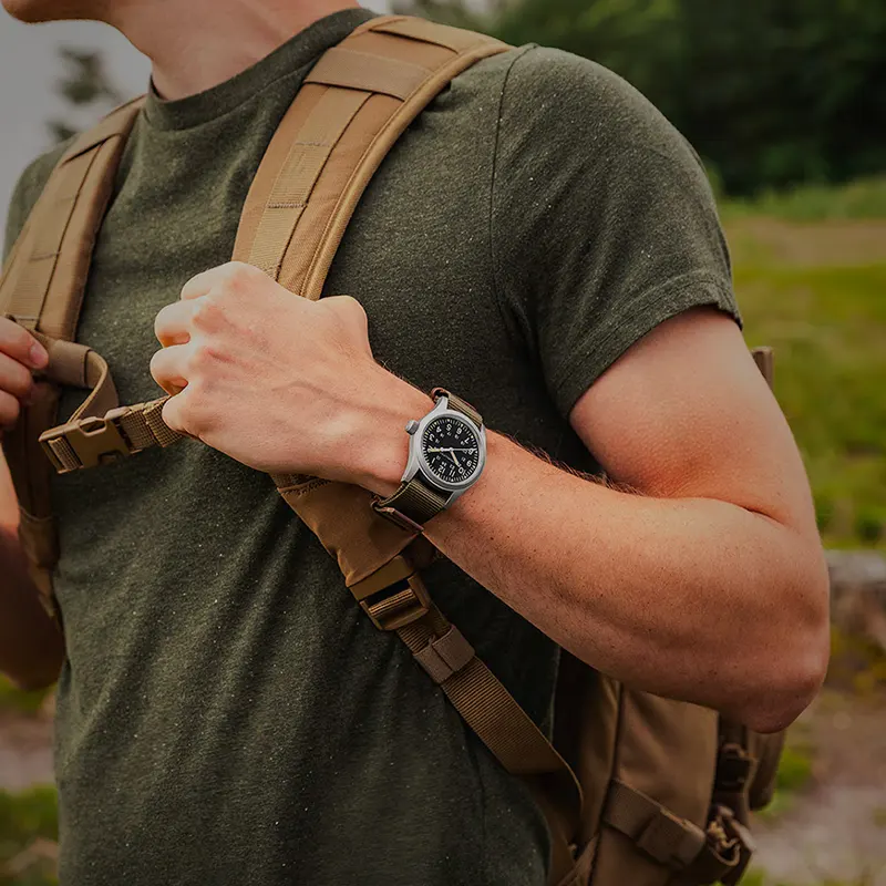 Hamilton Khaki Field Mechanical Textile Band Men's Watch- H69529933